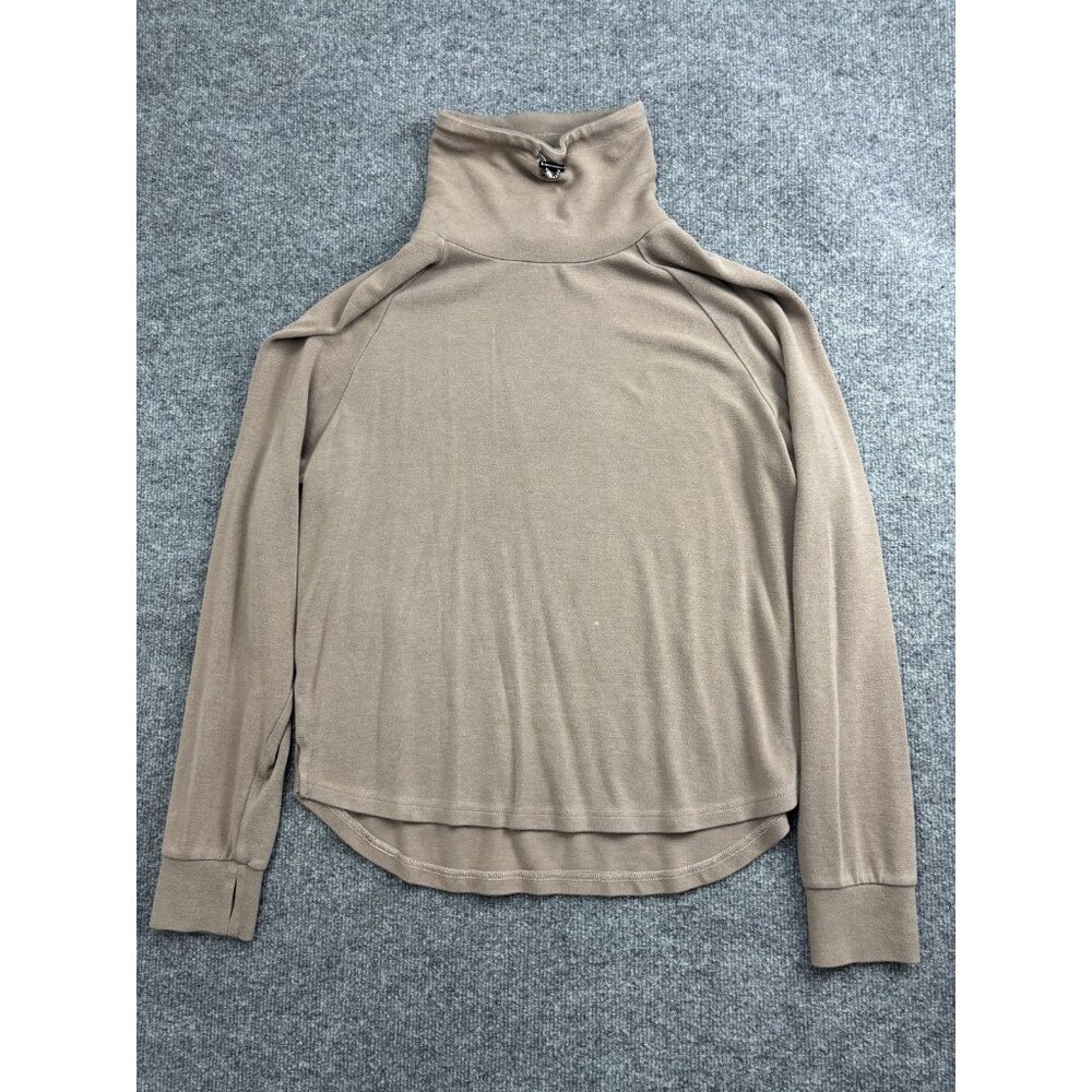 Varley‎ Sweater Womens Small Brown Turtleneck Lightweight Knit Raglan Pullover